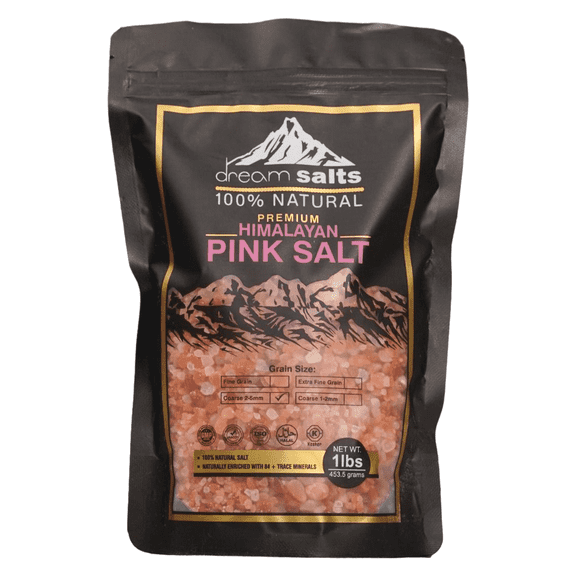 Pink Himalayan Salt - Coarse Grain | 16 oz (1 Pound) Bag | Pure, Natural, Kosher, Mineral-Rich - Ideal for Grinder Refills, Cooking, Seasoning