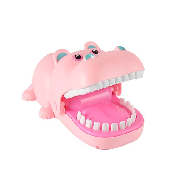 Pink Hippos Finger Biting Teeth Game Toy For Children Parent Child Trickster Weekend Party Pink Color Plastic