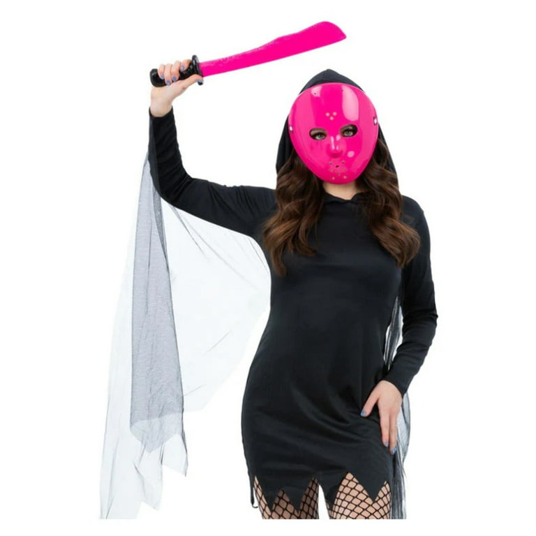 Pink Hockey Mask & Machete Halloween Kit Pink Hockey Mask & Machete Halloween Kit