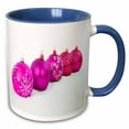 thumbnail image 1 of 3drose, Pink Holiday Bauble Cheer, 15oz Two-tone Blue Mug, 1 of 6