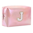thumbnail image 1 of Pink Holographic Letter Makeup Bag Personalized Initial Cosmetic Pouch Waterproof Travel Organizer (Size/Style as Pictured), 1 of 9