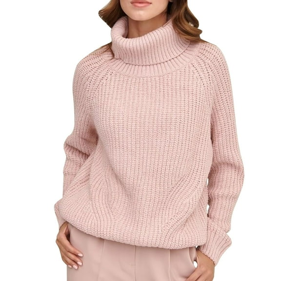 Pink Hoodies for Women's Turtleneck Pullover Sweater with Thick Turtleneck Fall Tops for Women 2025