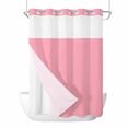 thumbnail image 1 of Pink No Hook Shower Curtain Waterproof, Bathroom Curtains with Snap in Liners and See Through Top Window, Pure Pink Hotel Style Bathtub Curtains Shower 72"Wx84"L, 1 of 8