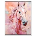 thumbnail image 1 of Pink Horse Canvas Peach Boho Wall Art by Art Remedy, White Frame, 16" x 20", 1 of 7