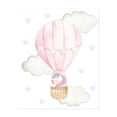 thumbnail image 1 of Pink Hot Air Balloon, Magic Unicorn, Stars, Girl Nursery - Illustration Hot Air Balloon Watercolor Whimsical Animal Stars Pastel Unframed Wall Art Print 22 x 28 inches, 1 of 13