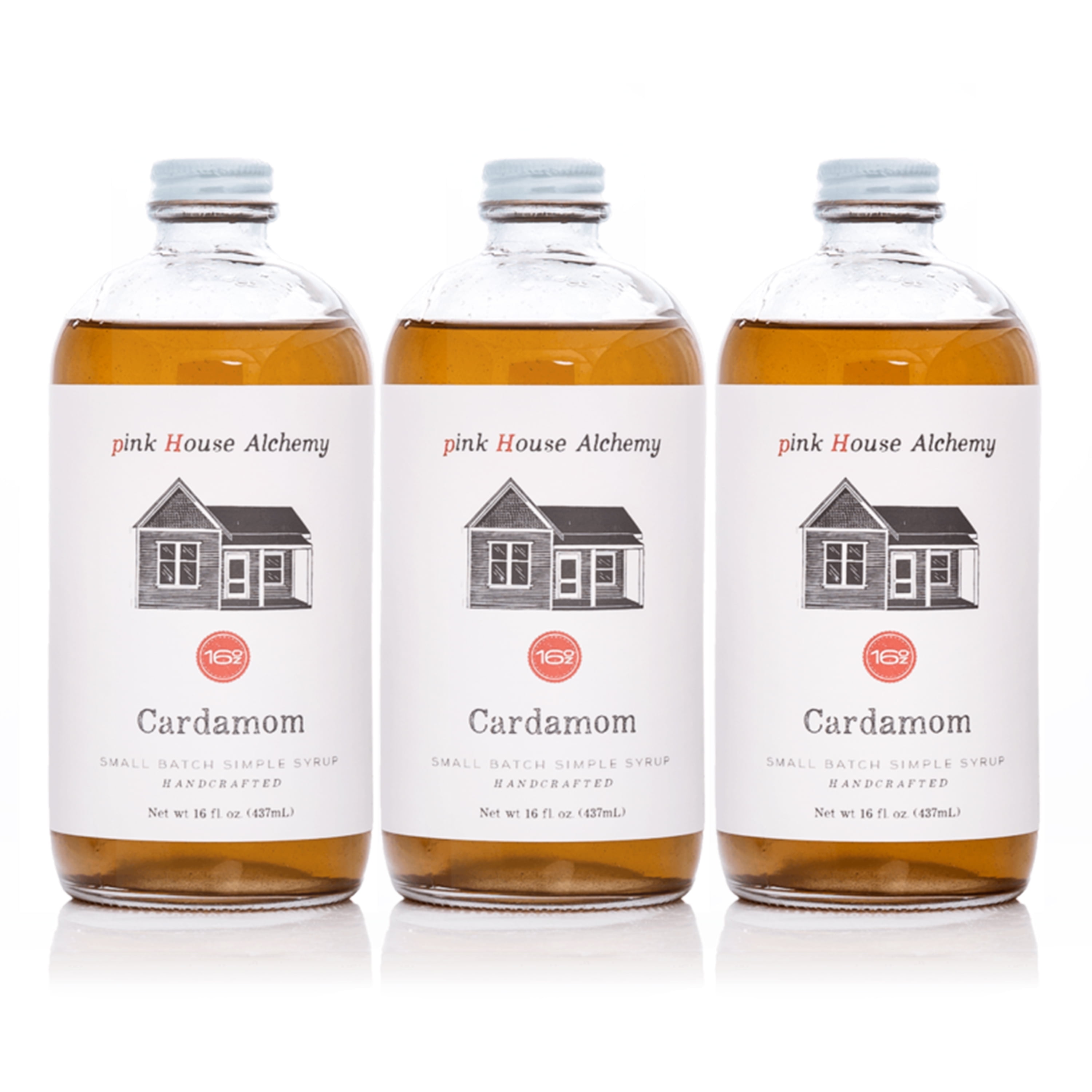 Pink House Alchemy Cardamom Simple Syrup 3 pack of 16 oz (CS3)