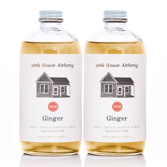 Pink House Alchemy Ginger Simple Syrup 2 pack of 16 oz (GS2)