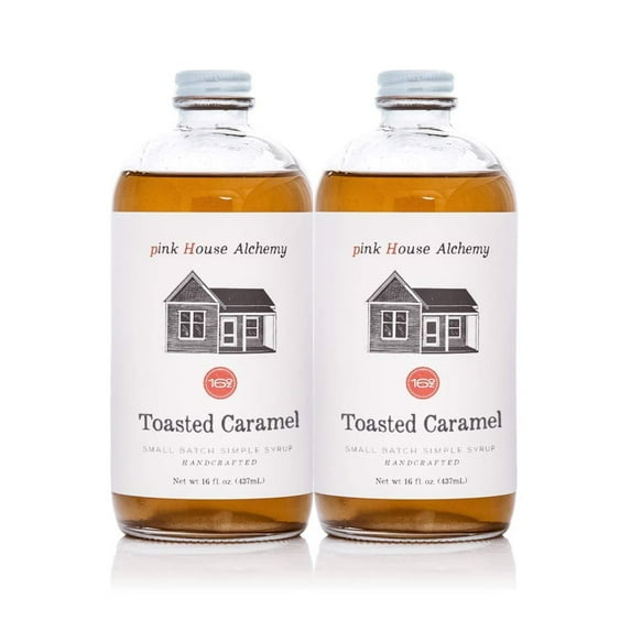 Pink House Alchemy Toasted Caramel Simple Syrup 2 pack of 16 oz (TCS2)