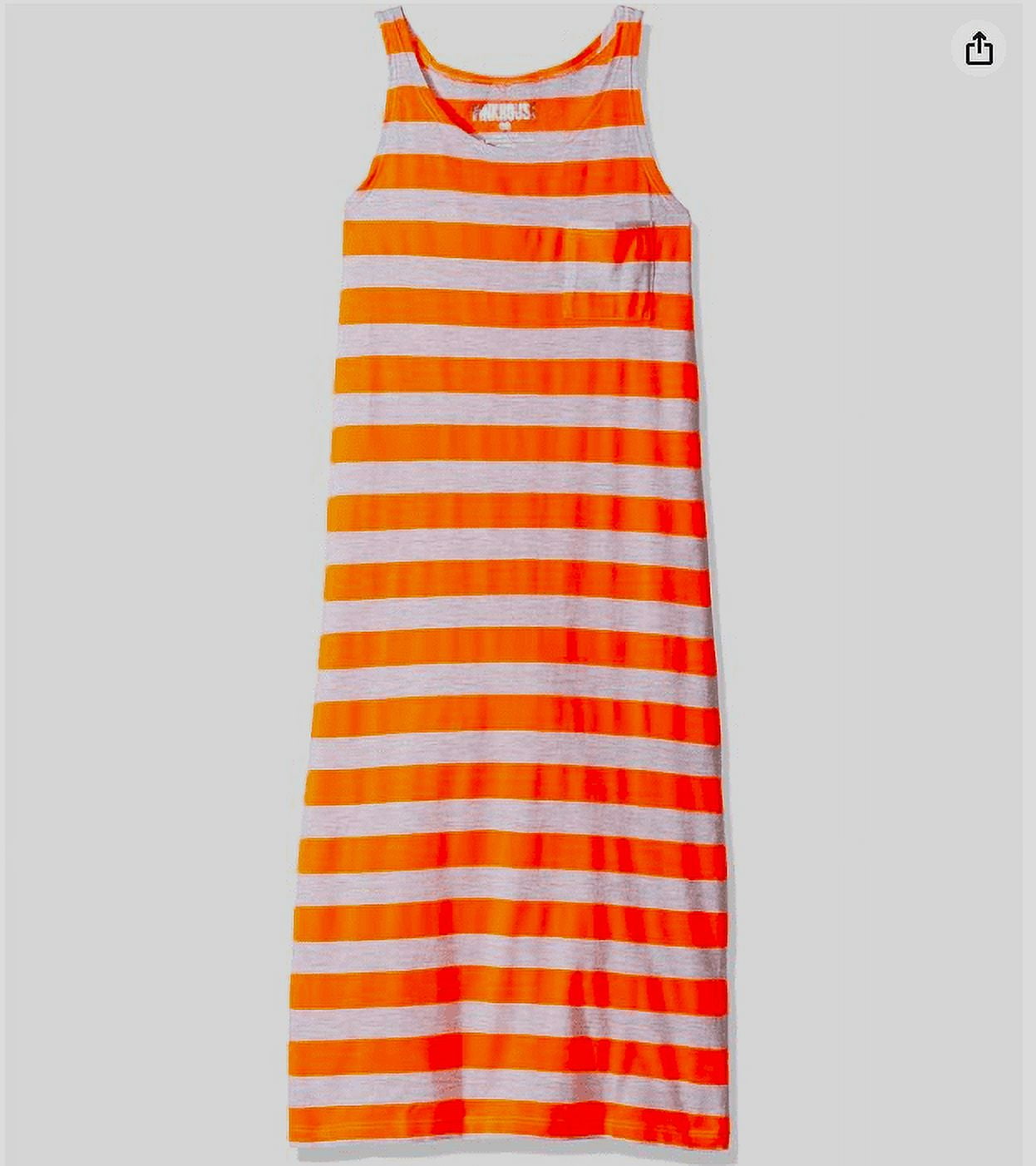 Pink House Girls' Racer Back Striped Neon Orange/Heather Gray Maxi Dress,  6X - Walmart.com