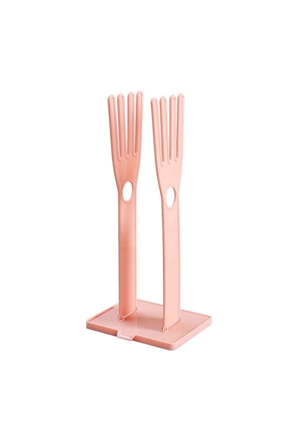 Pink Household Glove And Cloth Drying Rack Detachable Design For Storage And Organization Plastic Material