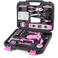 thumbnail image 1 of Pink Household Tool Set with 3.6V USB Electric Screwdriver, 136 PCS Home Tool Kit with Cordless Lithium-ion Drill Driver, Hand Tool Kits for Women, 1 of 7