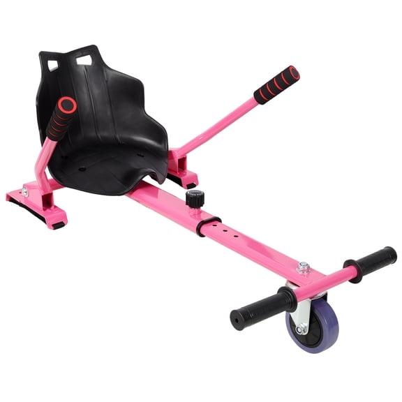 Pink Hoverboard Seat Attachment Go-Kart, Adjustable Frame for 6.5 8 10 Hoverboards, Sturdy Off-Road Hover Cart for Family Fun, Not Include Hoverboard