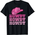 thumbnail image 1 of Pink Howdy Cow Girl Shirt Distressed Western Country Rodeo T-Shirt, 1 of 4