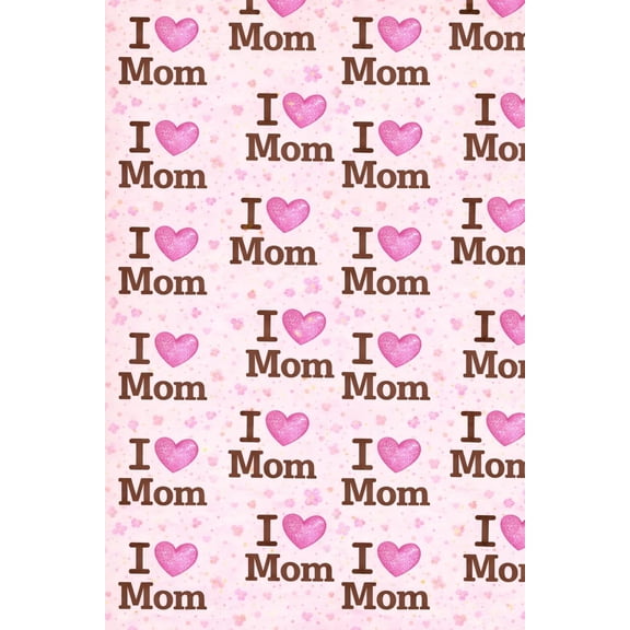 Pink I Heart Mom Pattern Edible Chocolate Transfer Sheet, by Tnct. (1 Count)