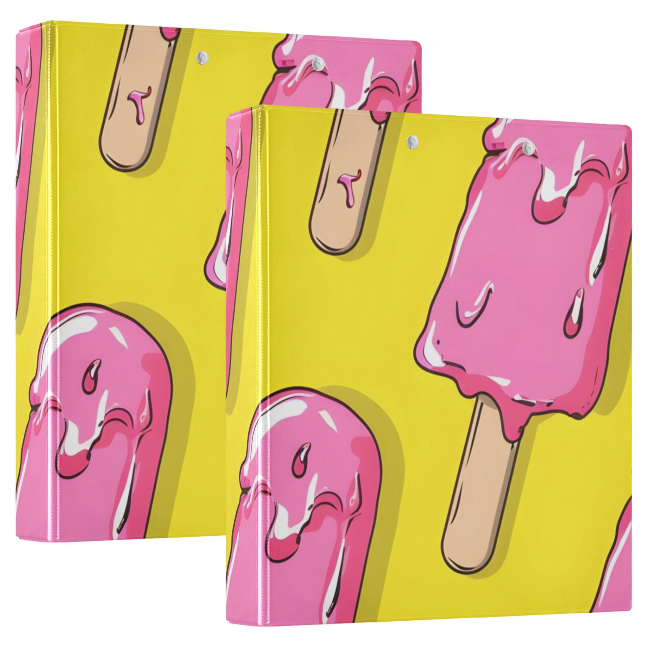 Pink Ice Cream 3 Ring Binders 1.5 inch Hardcover File Folders with ...