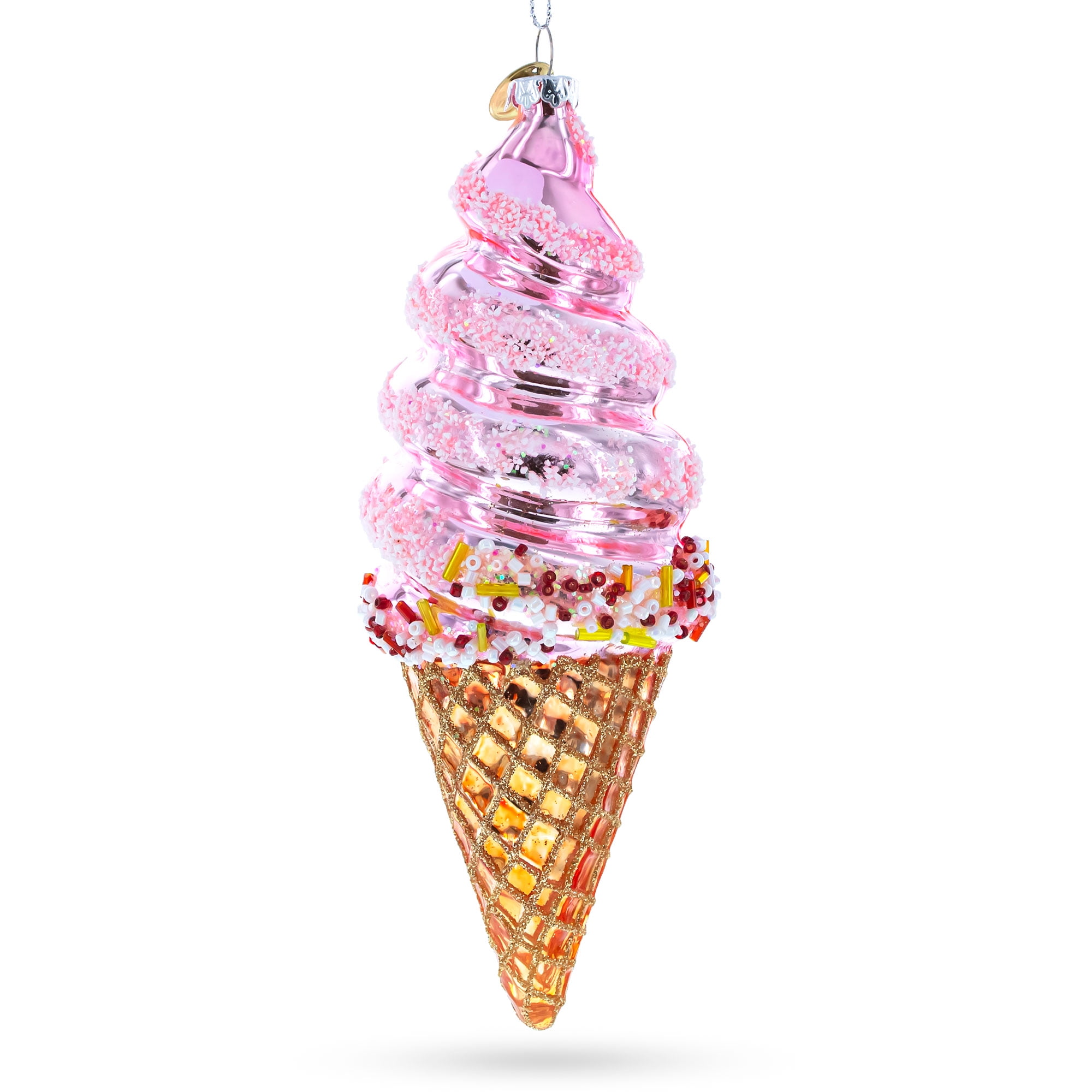 Pink Ice Cream Blown Glass Christmas Ornament - Walmart.com