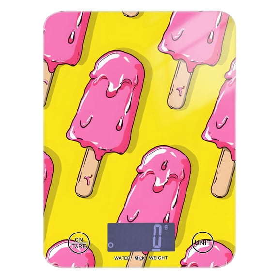 Pink Ice Cream Food Scale Digital Kitchen Scale Waterproof Grams Ounces lbs for Weight Loss