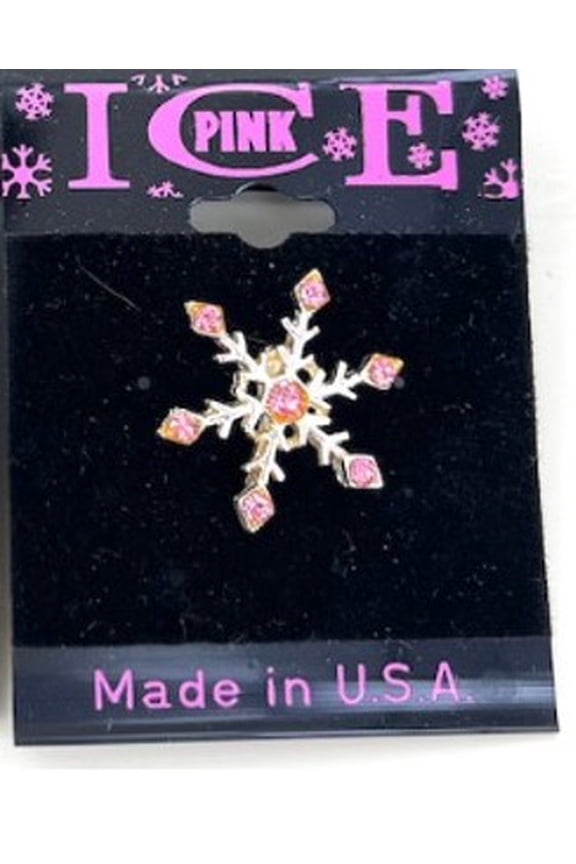 Pink Ice Snowflake Pin