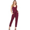 thumbnail image 1 of Pink Ice Women's Juniors Comfy Jogger Jumpsuit (Wine, Small), 1 of 3