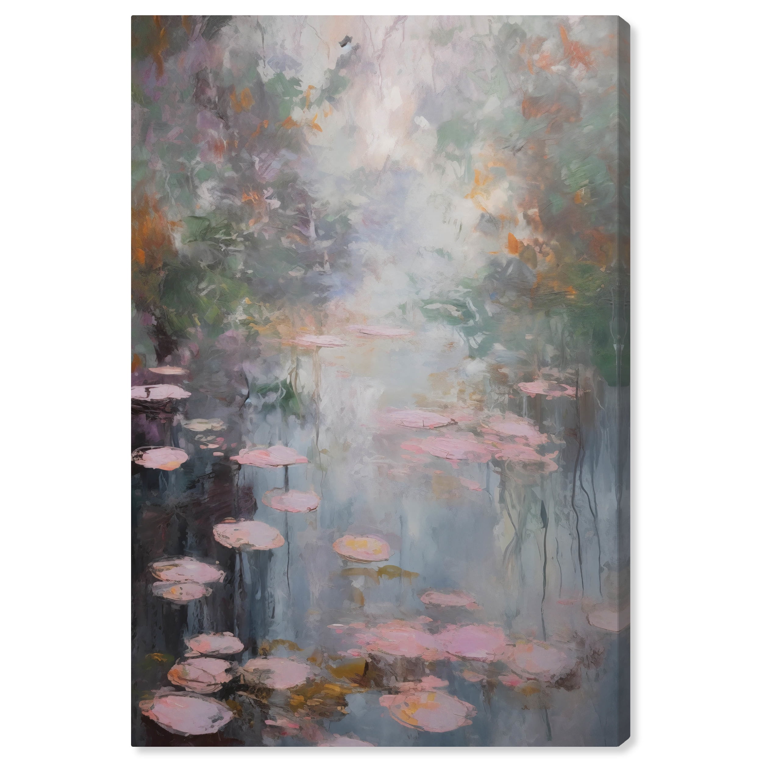 Vincent Van Gogh Pink Impressionist Lilypads Canvas Wall Art, 36 x 54