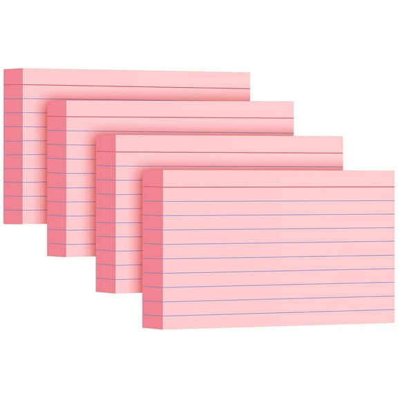 Pink Index Cards 200 Sheets Flash Cards with Lines Note Card Flashcards 3x5 inch Ruled Card Pad Index Note Books Lined Index Note Cards for Studying Supply Home Office,Pink,Topboutique