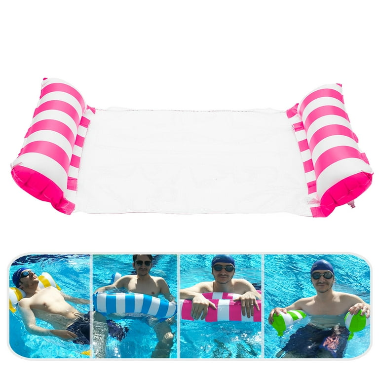 Pink Inflatable Water Hammock Bed Aqua Lounger Floating Leisure Hammock Chair for Swimming Pool Or Beach Multifunctional Hot Summer Days for Adults Seniors and Expectant Mothers Pink White Walmart
