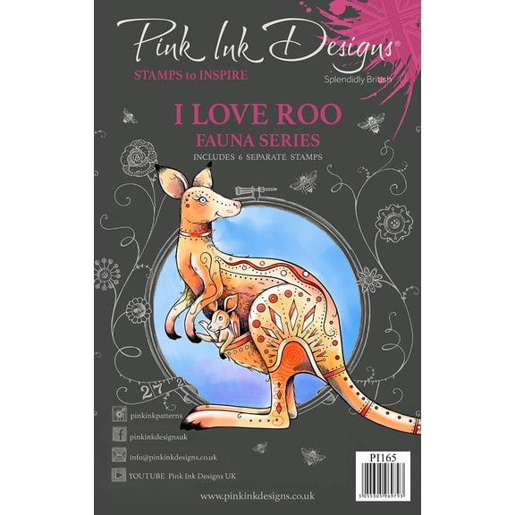 CREATIVE EXPRESSIONS CLEAR STAMP SET I LOVE ROO, Transparent