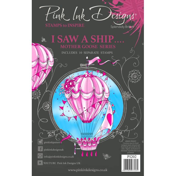 Pink Ink Designs 6"X8" Clear Stamp Set-I Saw A Ship
