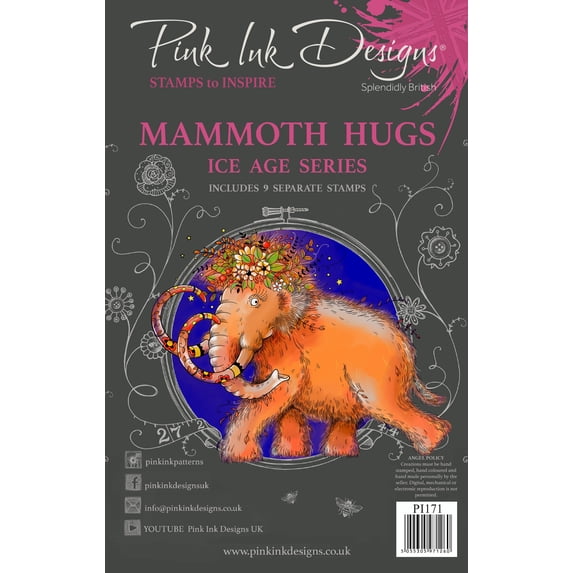 Pink Ink Designs 6"X8" Clear Stamp Set-Mammoth Hugs
