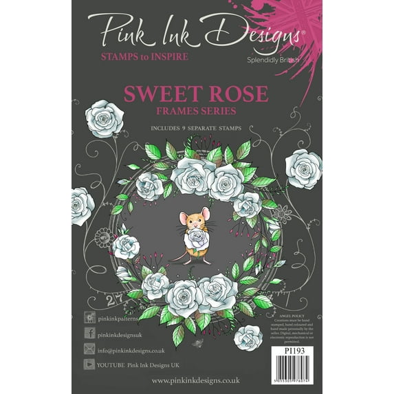Pink Ink Designs 6"X8" Clear Stamp Set-Sweet Rose