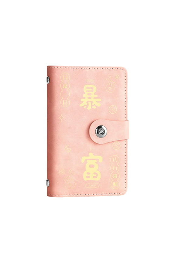 Pink Instant Wealth Savings Book Cash Money Storage Binder Magnetic Snap Wallet Large Capacity For Bills 7.1X4.3 Inches Princess Pink