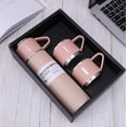 thumbnail image 1 of Pink Insulated Bottle Gift Set: 1 Water Bottle + 2 Cups | 500ml Stainless Steel Vacuum Insulated Thermal Mug | Hot & Cold Drinks | Office & School, 1 of 8