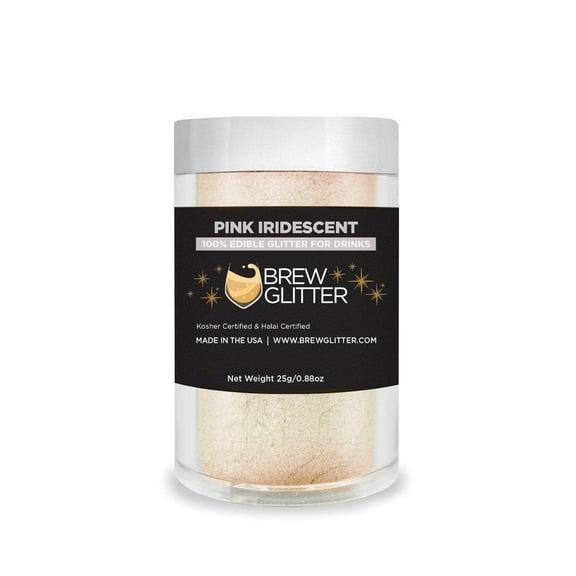 Brew Glitter - Pink Iridescent Edible Drink Glitter - Silky Swirl, Beverage-Safe, 25g