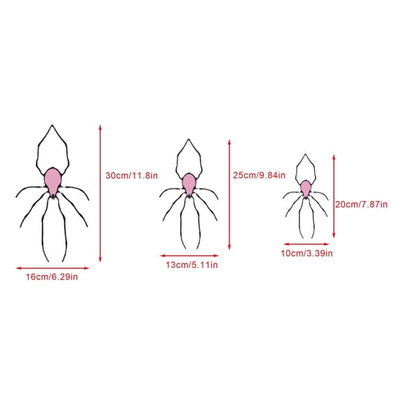 Pink Iron Spider Hanging Decoration with Araneid Pattern for Halloween Party and Home Decor
