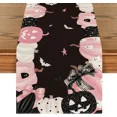 thumbnail image 1 of Pink Jack-O-Lantern Pumpkin Bat Halloween Table Runner, Seasonal Kitchen Dining, 1 of 6