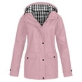 thumbnail image 1 of Pink Jacket Girls Size 8 Age 2~10 Kids Hooded Button Down Jacket Rain Jacket Raincoat with Bow Cover Long Rainwear, 1 of 6