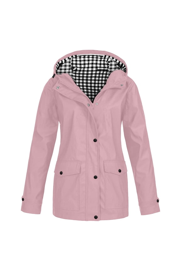 Pink Jacket Girls Size 8 Girls Windbreaker Jacket - Lightweight Insulated Water and Wind Resistant Jackets for Girls Zip Up Kids Outerwear Coat