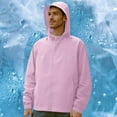 thumbnail image 1 of Pink Jacket for Men Plain Fishing Lightweight Pullover Sun Protection Long Sleeve UPF 50+ Men's Coat, 1 of 6