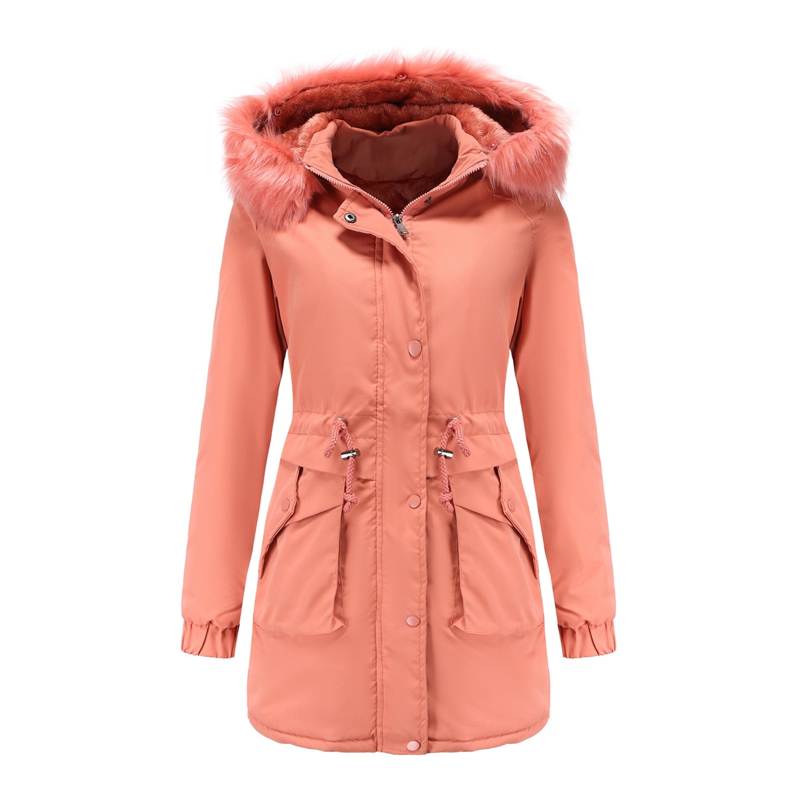 Pink Jacket for Women Down Winter Coats Cold Weather Overcoat Heavy