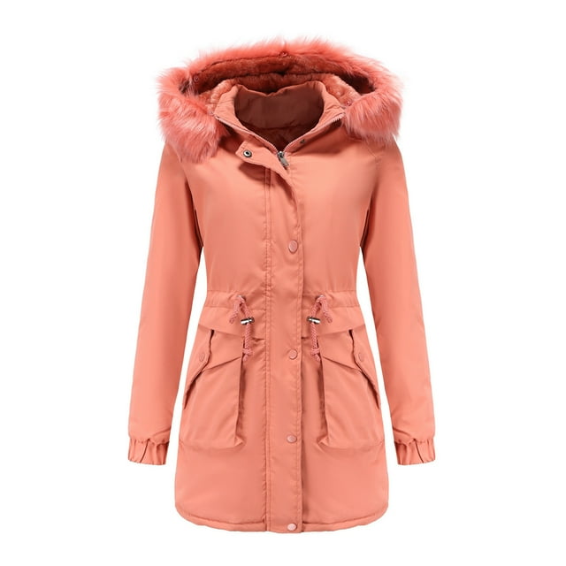 Pink Jacket for Women Down Winter Coats Cold Weather Overcoat Heavy
