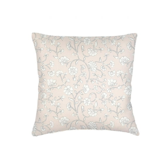 Pink Jaipur Floral Linen Euro Pillow 26x26 Down