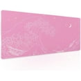 thumbnail image 1 of Pink Japanese Anime Gaming Mouse Pad XL Cute Kawaii Wave Moon Extended Large Desk Mat Big Mousepad Non-Slip Rubber Base Stitched Edge Long Desk Pad for Desktop Office PC Computer,31.5×11.8 Inches, 1 of 14