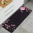 thumbnail image 1 of Pink Japanese Cherry Blossom Flannel Kitchen Rug, Kitchen Rugs Mats with Dirty Resistance, Washable, Decorative Kitchen Mat Non-Slip, Kitchen Mats 47x17inch, 1 of 3