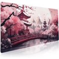 thumbnail image 1 of Pink Japanese Cherry Blossom Large Mouse Pad XXL Sakura Forest Tree Sun Tower Mountain Extended Large Desk Mat Big Desk Pad 90X40 CM Non-Slip Rubber Base Stitched Edge Long Mousepad,35.4 x 15.7 Inch, 1 of 6