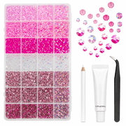 Pink Jelly Resin Rhinestones for Bedazzling Crafting 3mm-6mm Flatback Colorful Hot Pink Stones Gems Diamonds for Nails Face Eyes Makeup DIY Crafts Tumblers Bottles Clothes Shoes Phones