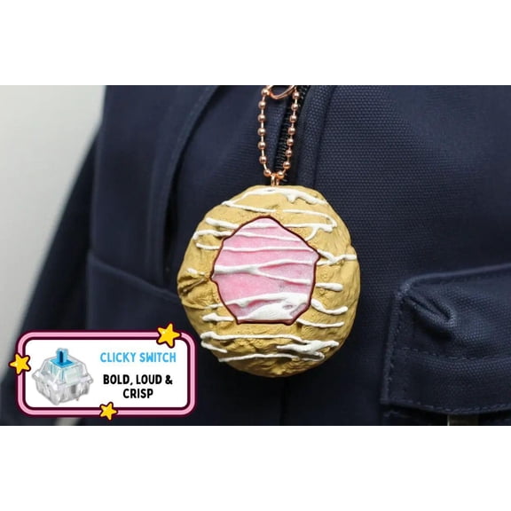 Pink Jelly Thumbprint Cookie Clicker Fidget Keychain