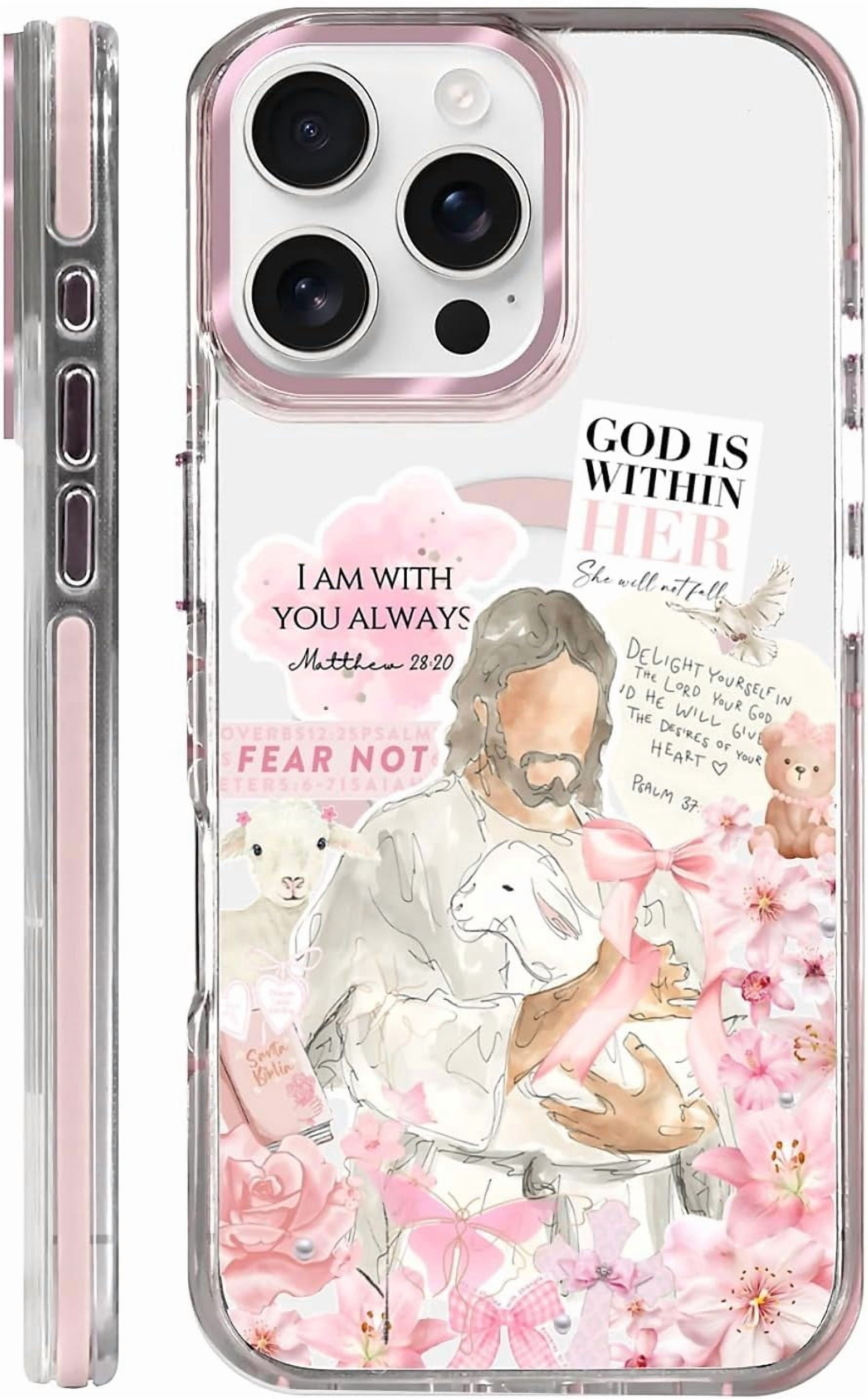 Pink Jesus Phone Case Compatible with iPhone 16 Pro Max, Decorative ...