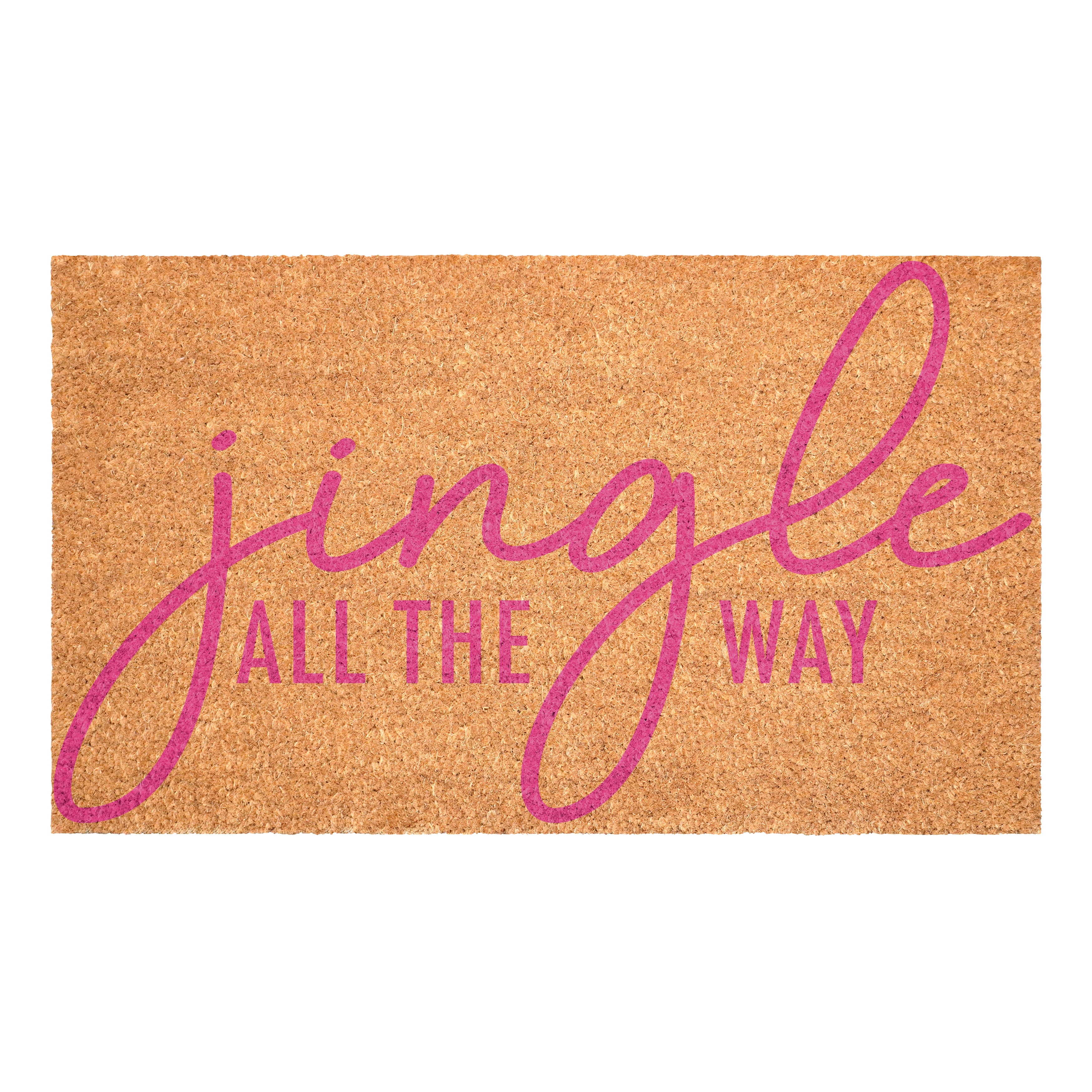 Pink Jingle All the Way Doormat 17" x 29"