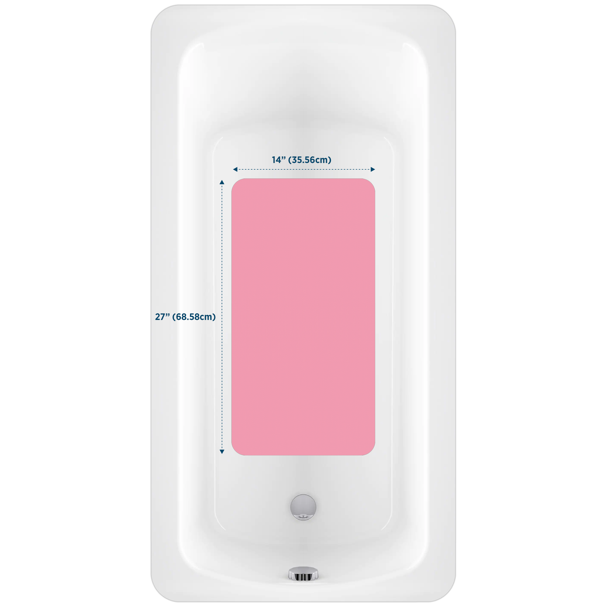 Kahuna Grip Non Slip Bath & Shower Safety Mat Pink (14in x 27in