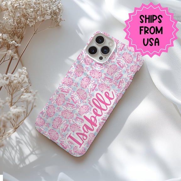 Pink Kawaii Anime Case for iPhone Samsung Cute Manga Girl